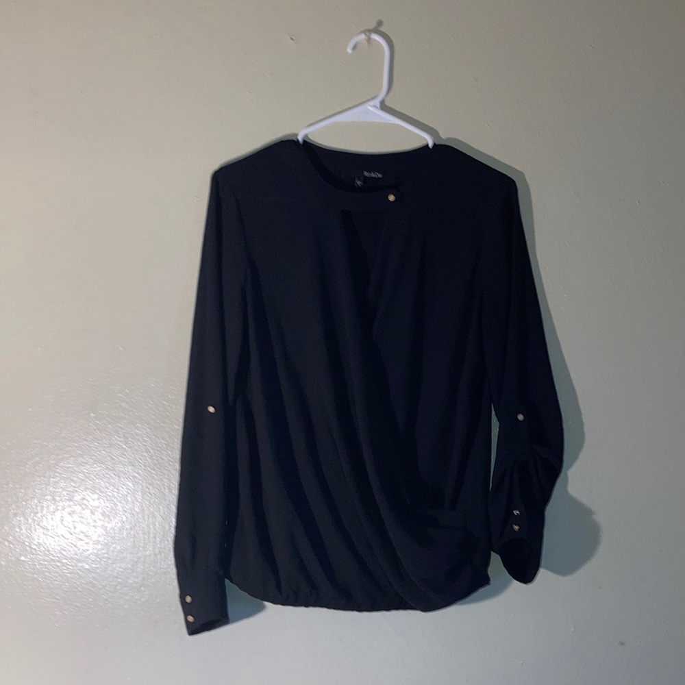 Ro & De Pullover Long Sleeve Wrap Blouse Size Small